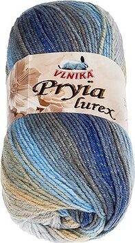 BELLATEX Priadza Pryia lurex 100 g – 302 sivá, modrá, béžová