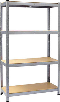 Hogler 2901 Kovový skladovací regál, 4 police, 180 × 90 × 40 cm, stříbrný