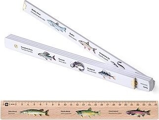 Metrie Block 52 rybářský metr 1 m + dřevěné pravítko s motivem ryb 25 cm