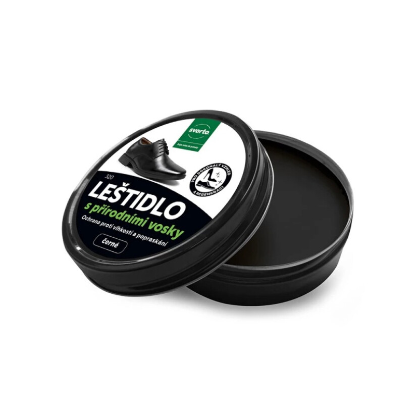 Leštidlo s prírodnými voskami Svorto 75 ml - čierne