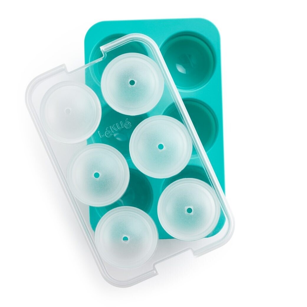 Forma na výrobu kociek ľadu 20 cm, tyrkysová, silikón, Lékué