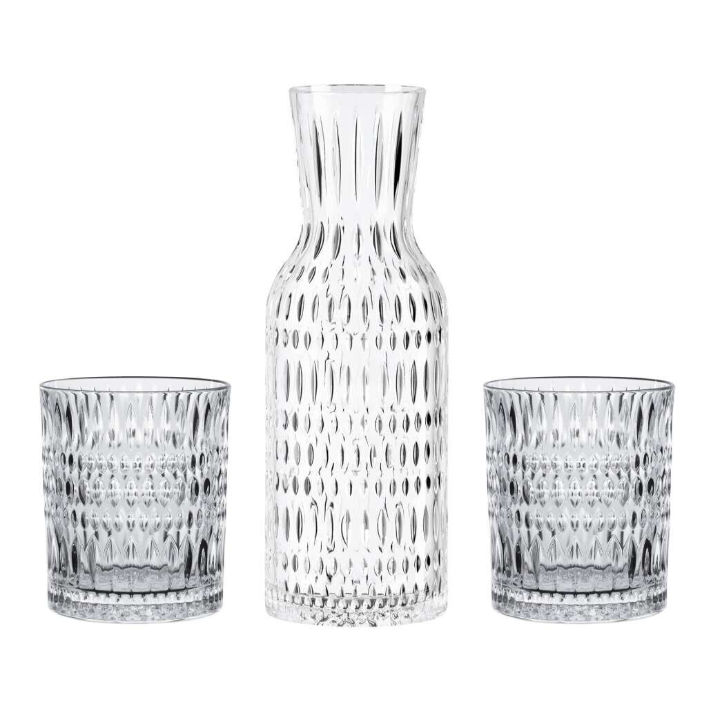 Súprava pohárov a karafy na vodu ETHNO, sada 3 ks, jasné, sklo, Nachtmann