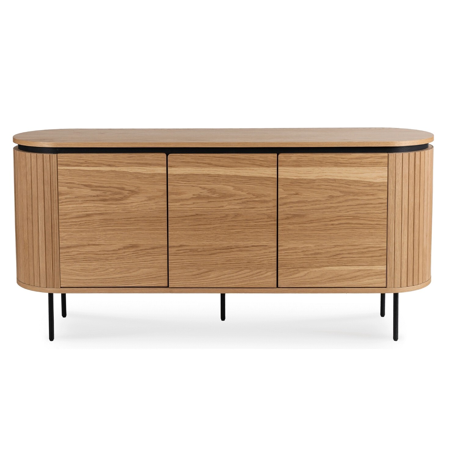 Komoda Beck 160 cm černá/dub přírodní