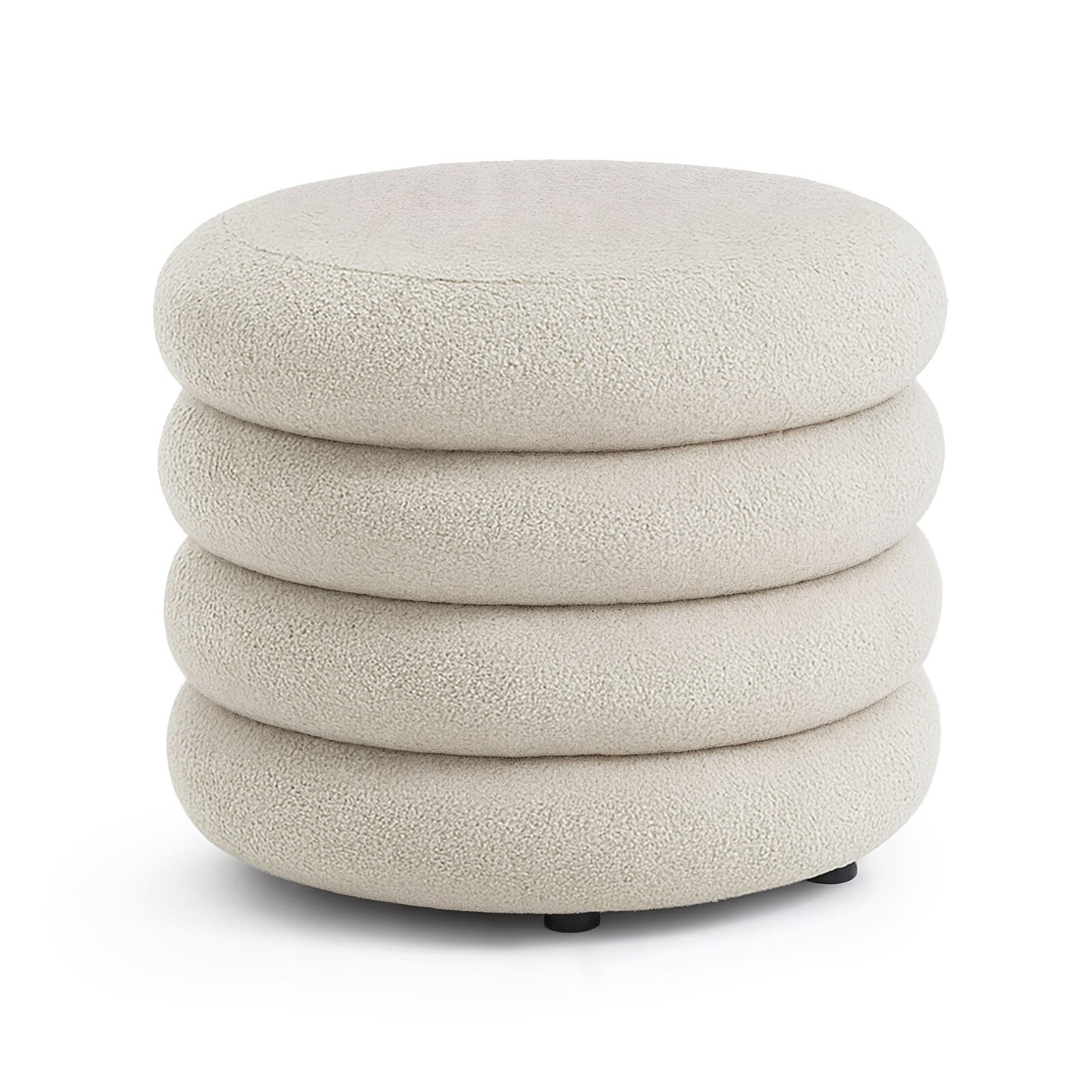 Taburet Mollis bouclé bílý