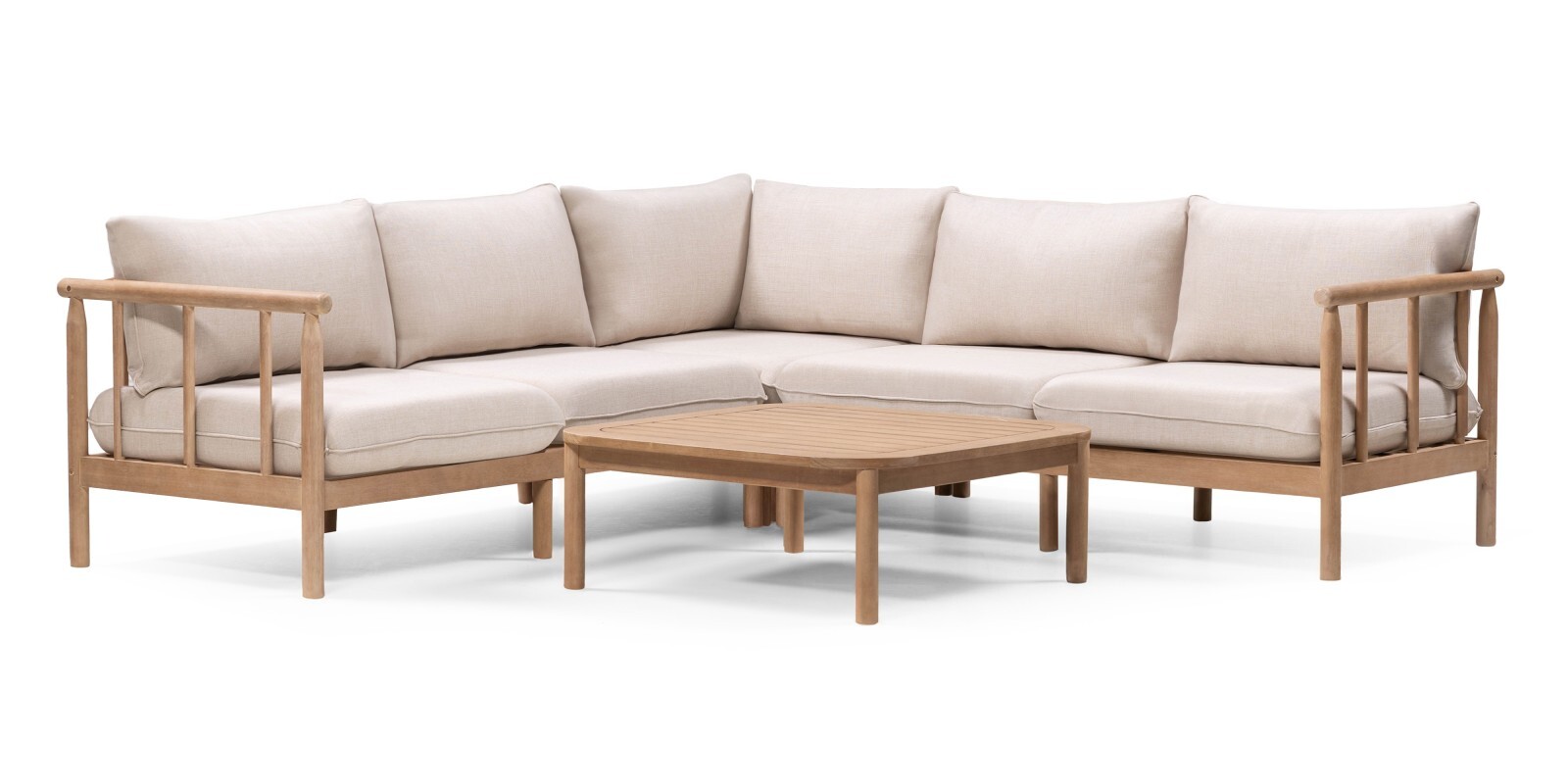 Zahradní sestava MORTLAKE eukalyptové dřevo/krémová