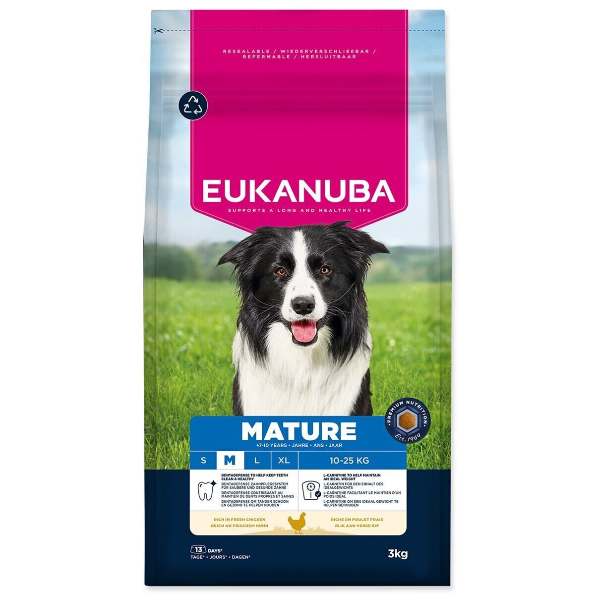 Krmivo EUKANUBA Mature Medium rich in fresh chicken 3kg