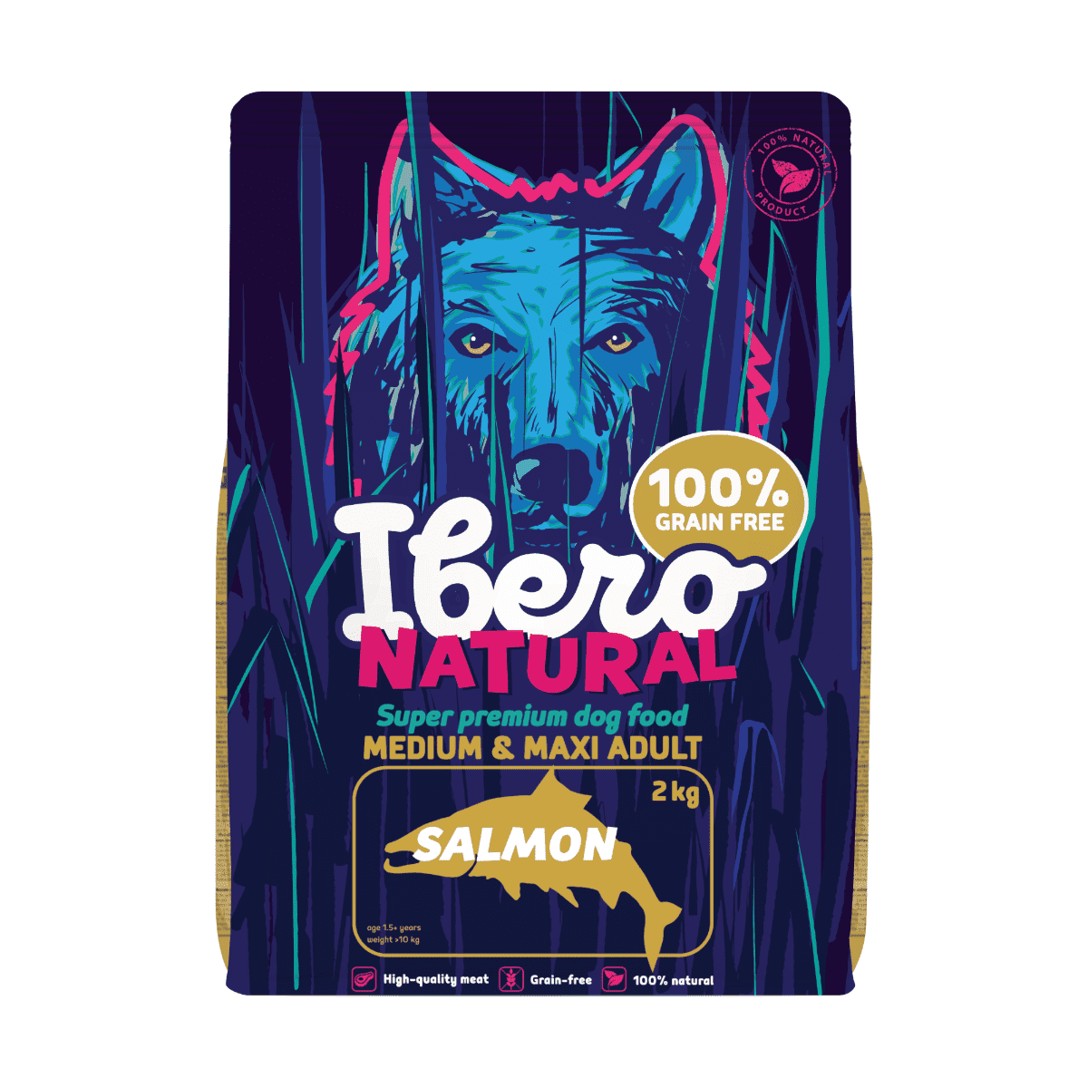 Ibero Grain-free Dog Medium & Maxi Adult Salmon - 2kg