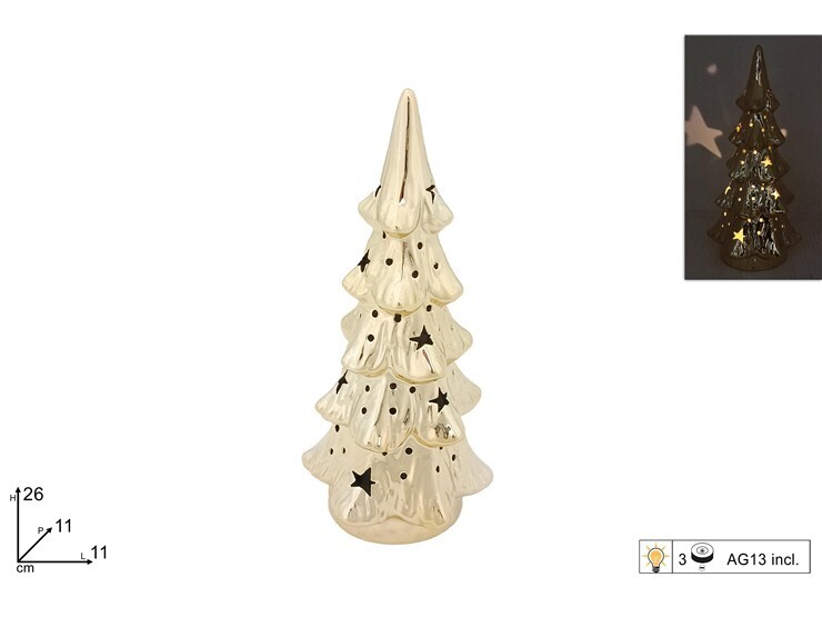 MAKRO - Stromček vianočný LED 26 cm zlatý