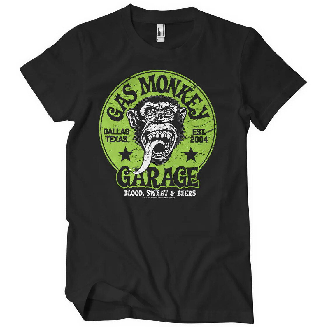 Tričko Gas Monkey Garage Green Logo - čierne,