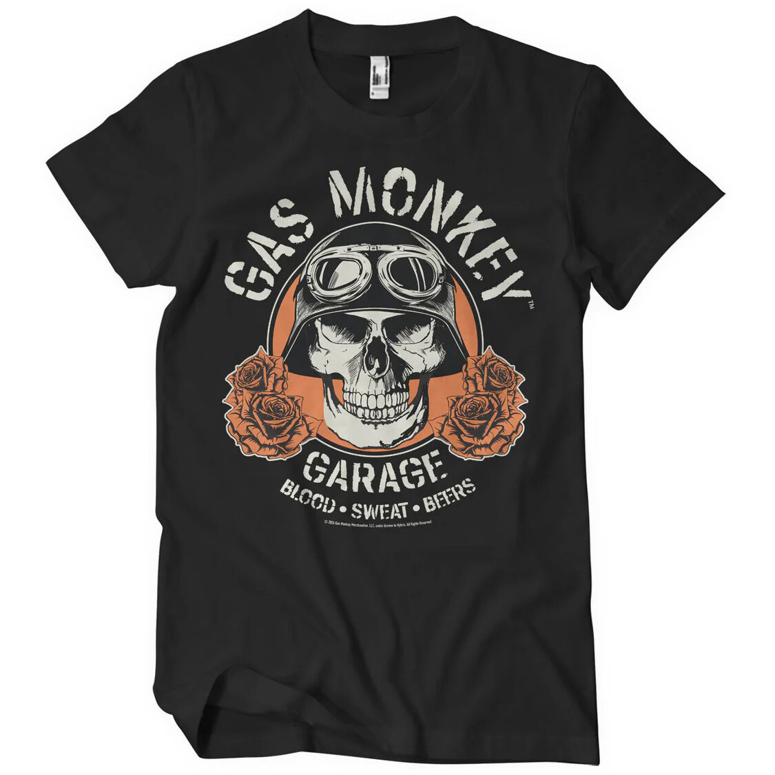 Tričko Gas Monkey Garage Skull - čierne,
