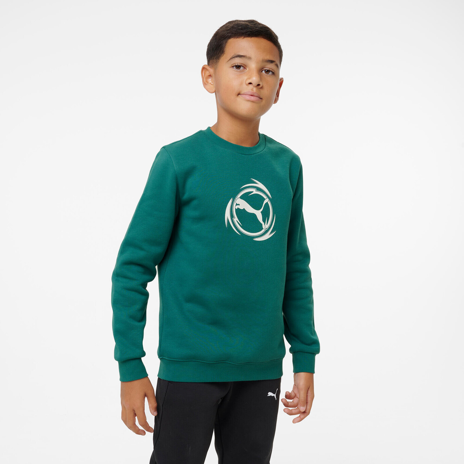 PUMA detská mikina s kapucňou zelená