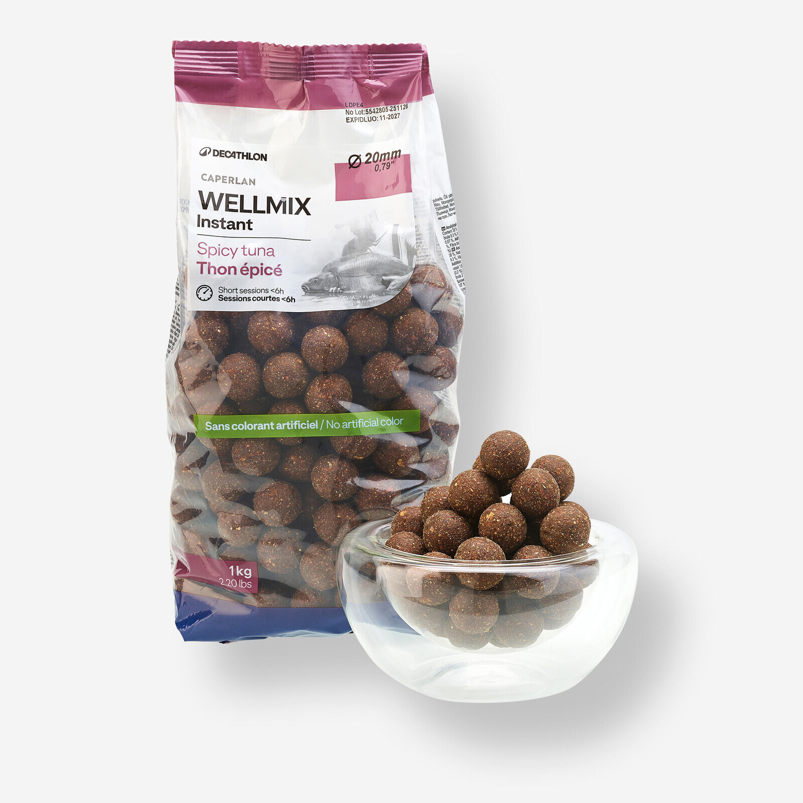Boilies na lov kapra Wellmix Instant 20 mm/1 kg Spicy Tuna