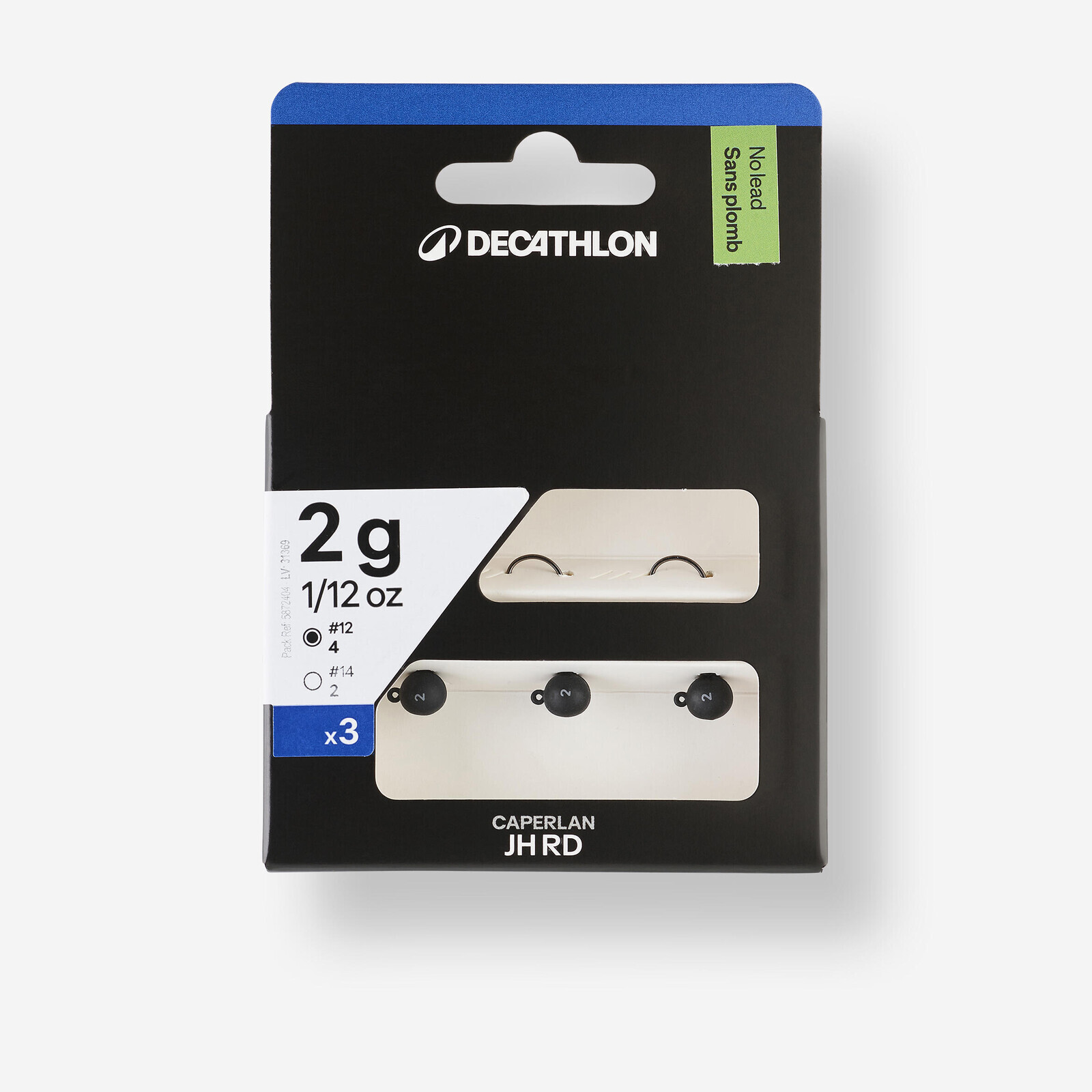 Okrúhle zaťažené hlavičky bez olova JH RD čierna