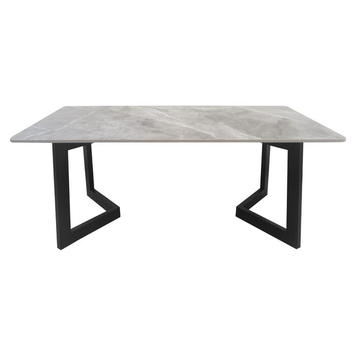 KONDELA Sofian konferenčný stolík sivý mramor / čierna
