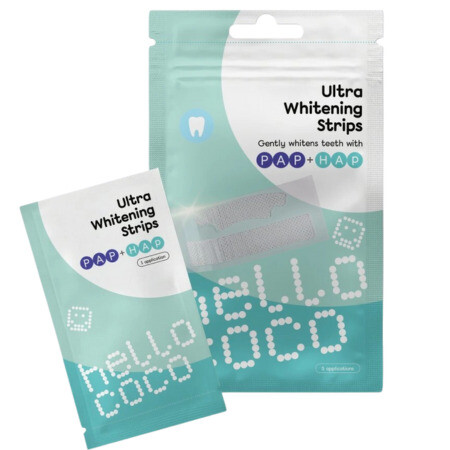 HELLO COCO PAP+HAP ultra whitening strips vrecúška po 2 pásiky 5 ks