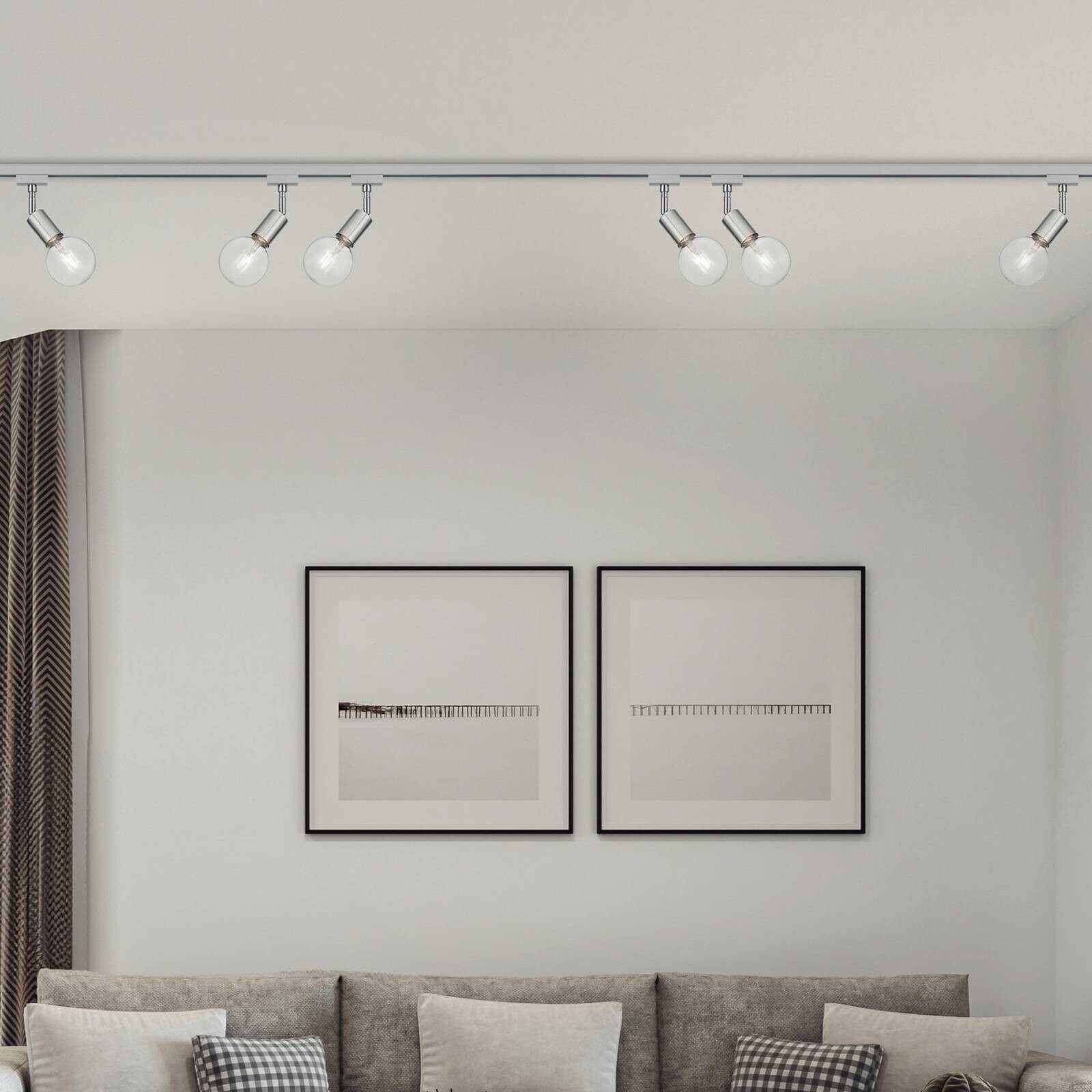 Sada koľajníc DUOline Diallo titan 2 m 6-pl. E27-LED 2-pl.