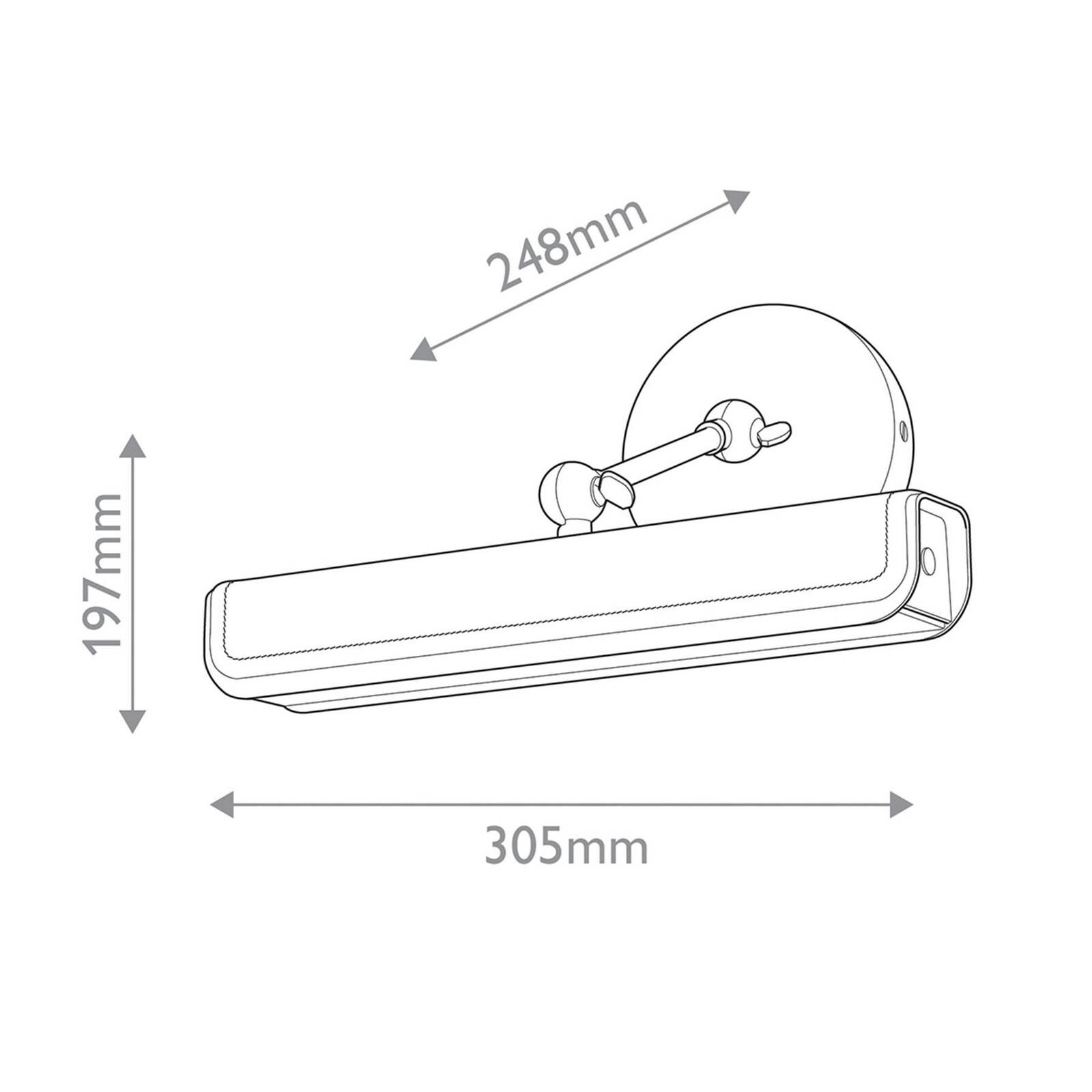 LED nástenné svetlo VALISE, hnedá/stará mosadz, 31 cm, umelá koža