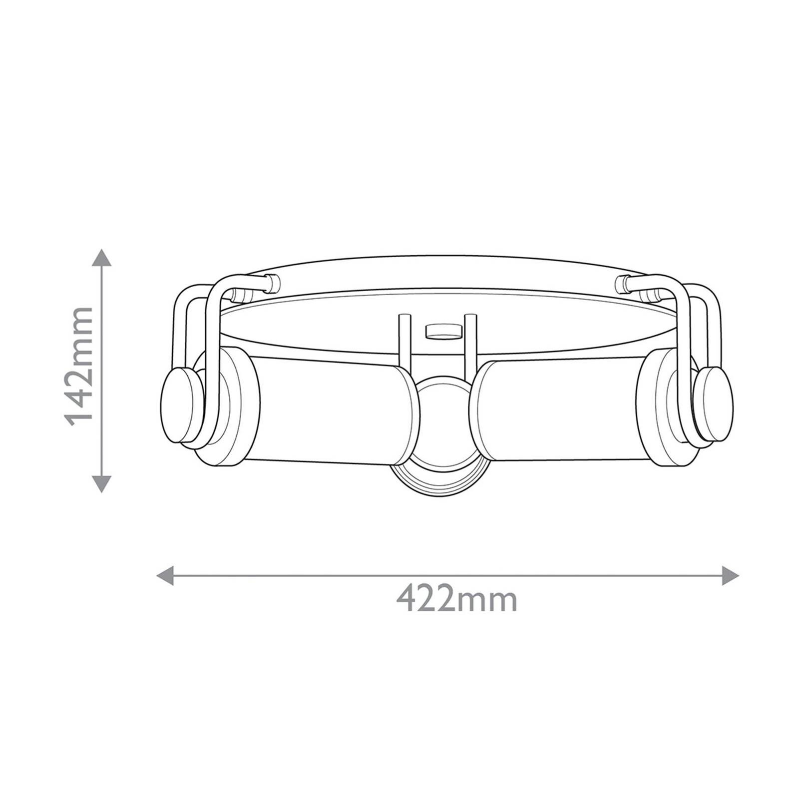 Stropné svietidlo WYNWOOD, bronzové, Ø 42 cm, 3-pl., kov/sklo