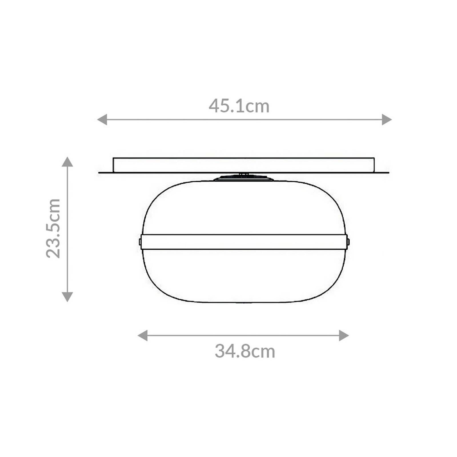 Stropné svietidlo NOTTINGHAM, antik mosadz, Ø 35 cm, sklo/kov