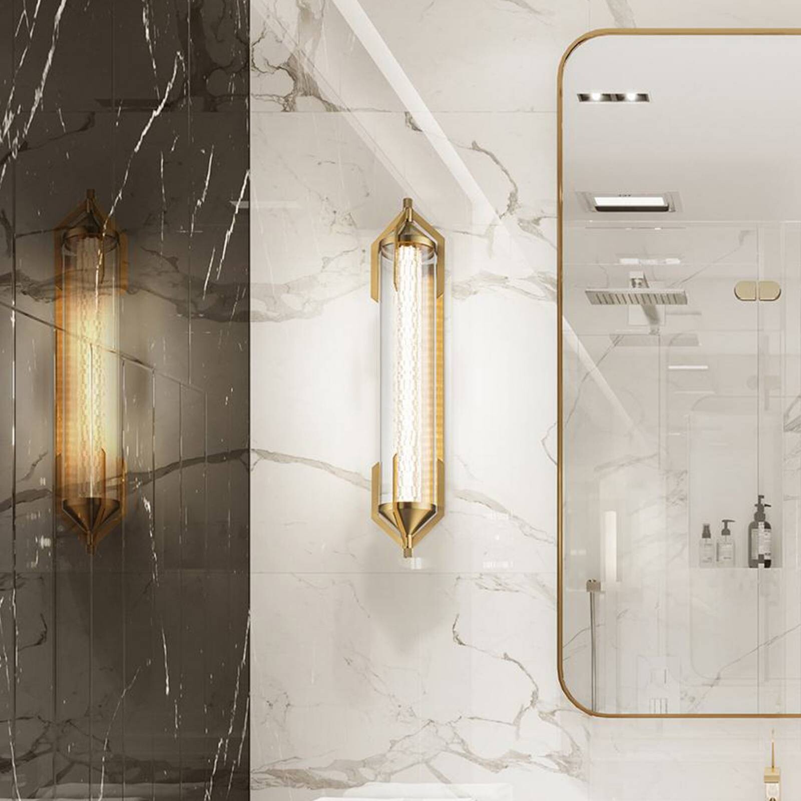 LED nástenné svetlo ESPADA zlatá brúsená Šírka 70 cm Kov IP44