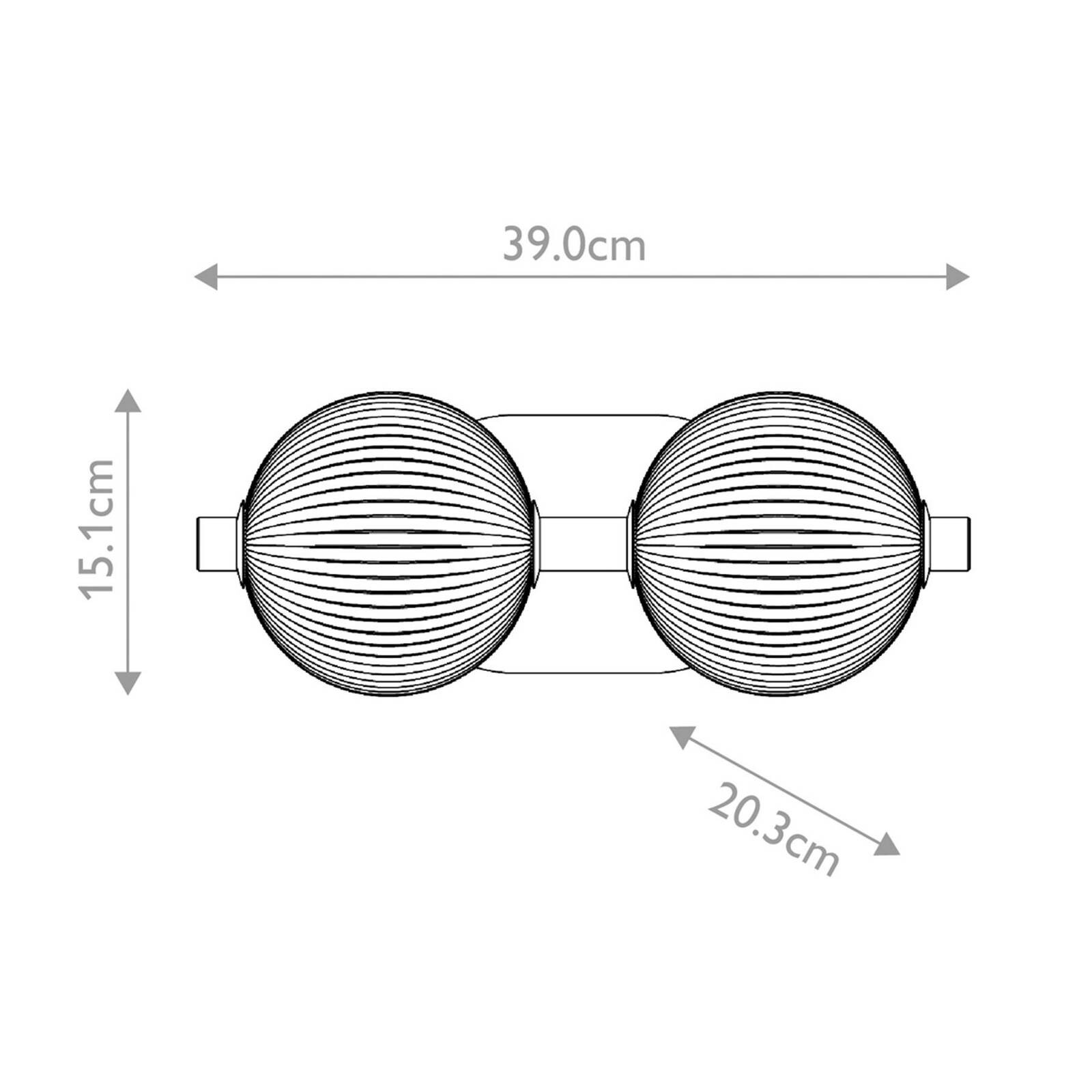 LED nástenné svetlo PALMAS zlatá/dymovo sivá Šírka 39 cm 2-pl. IP44