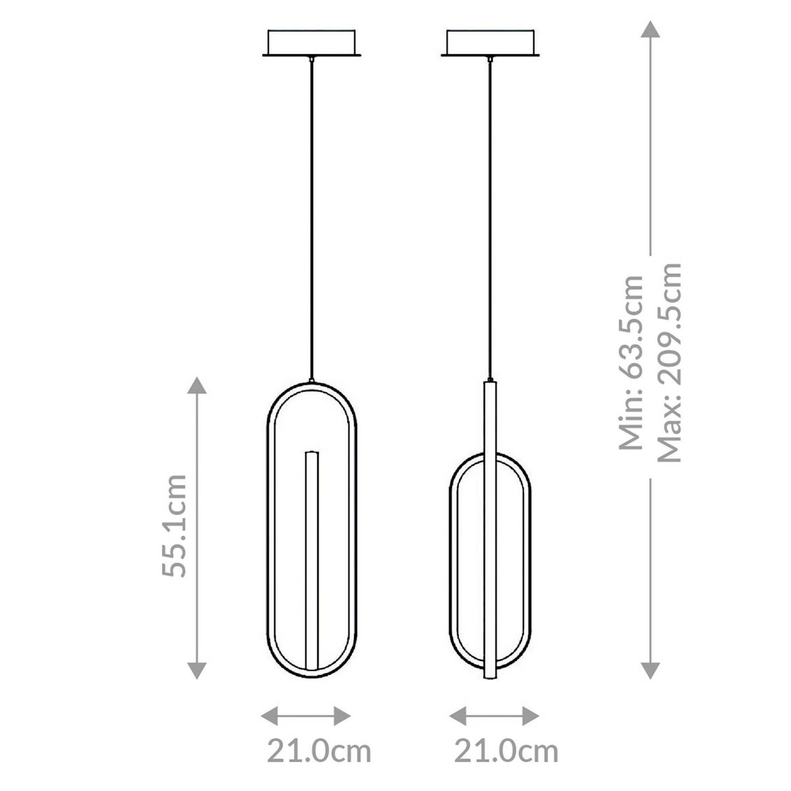 LED závesné svietidlo DENMARK, čierna matná, Ø 21 cm, kov