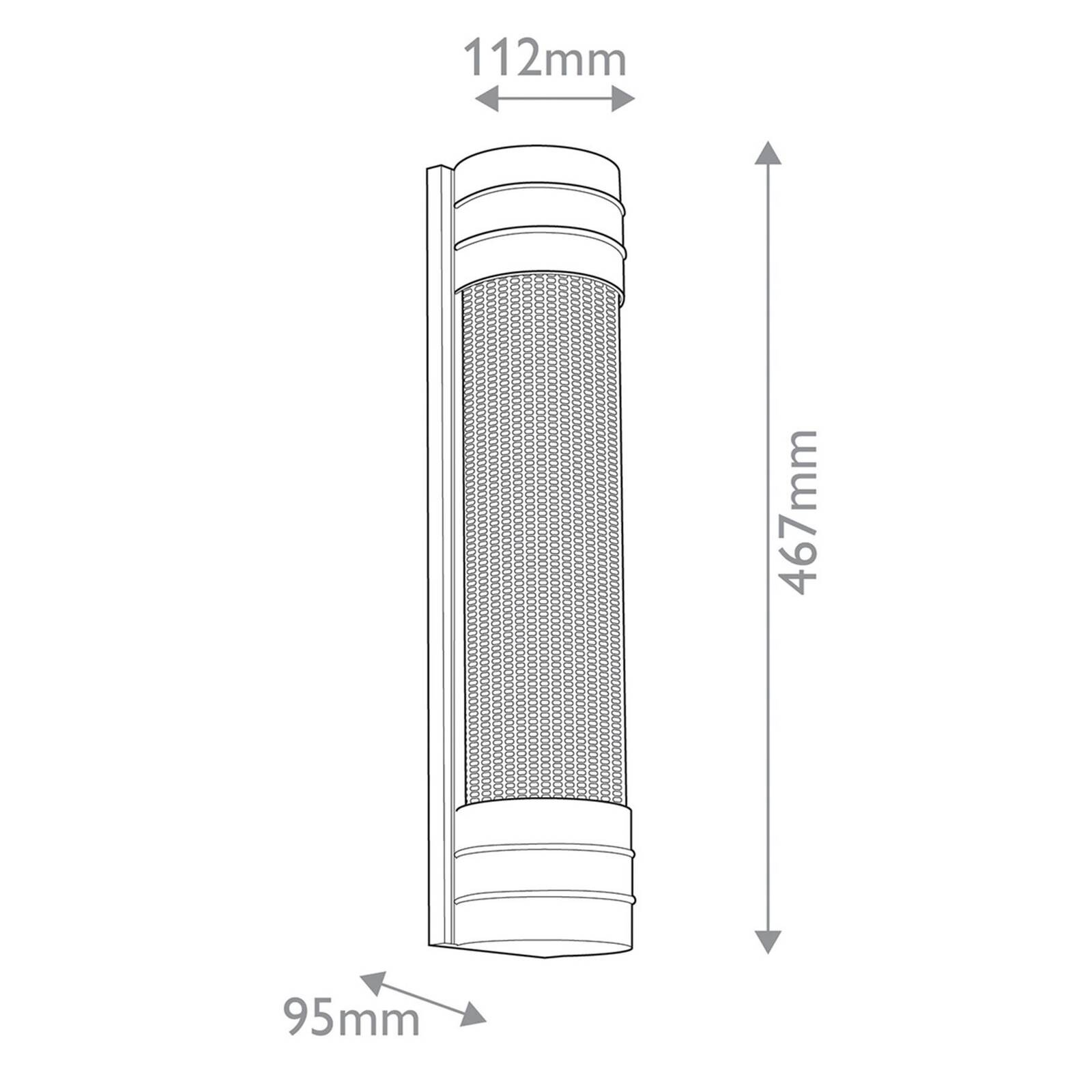 Nástenné svetlo WILLARD, starý mosadz, výška 47 cm kov/sklo 2x E14