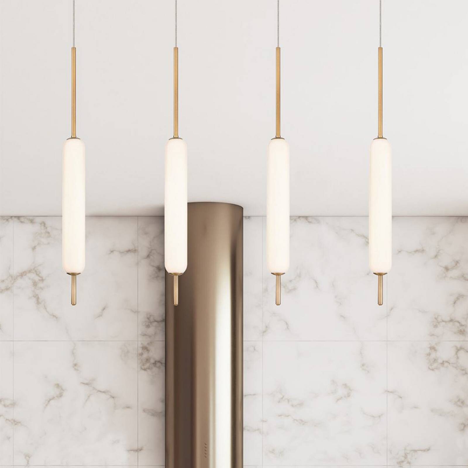 LED závesné svietidlo CUMBERLAND, zlaté, Ø 13 cm, kov/sklo