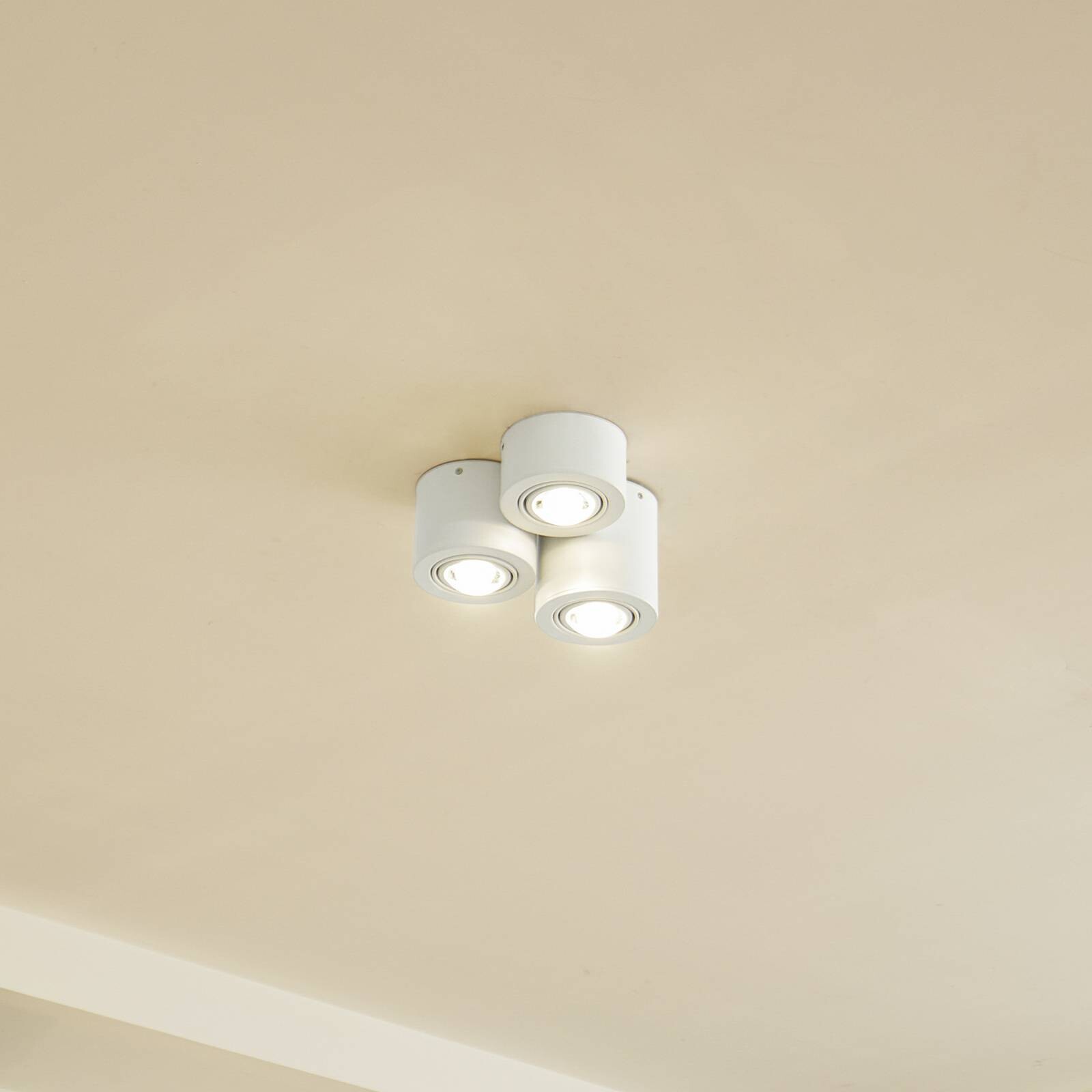 Lindby Downlight Jyla, 3-pl., matná biela, GX53