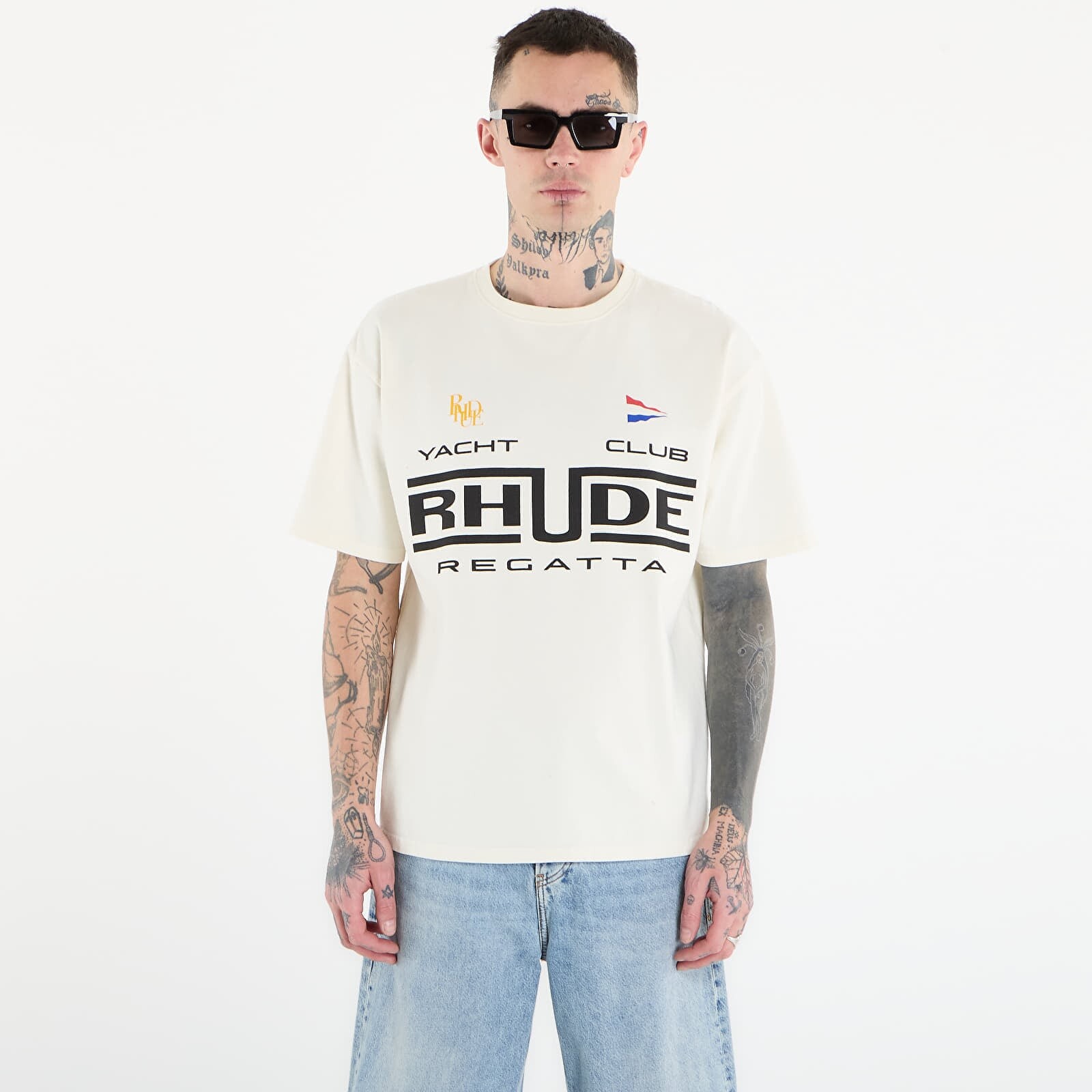 Tričko Rhude Regatta Club Tee Vintage White/ Black/ Green S