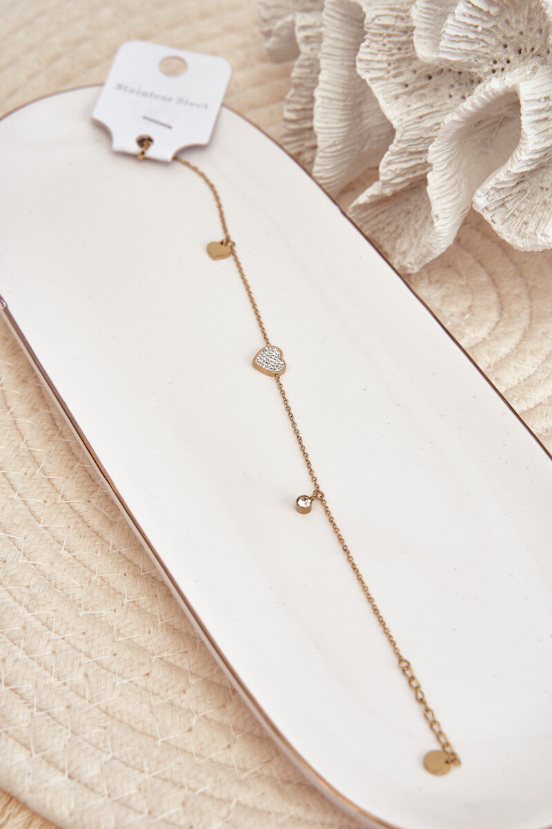 Náramok na členok s motívom srdiečok