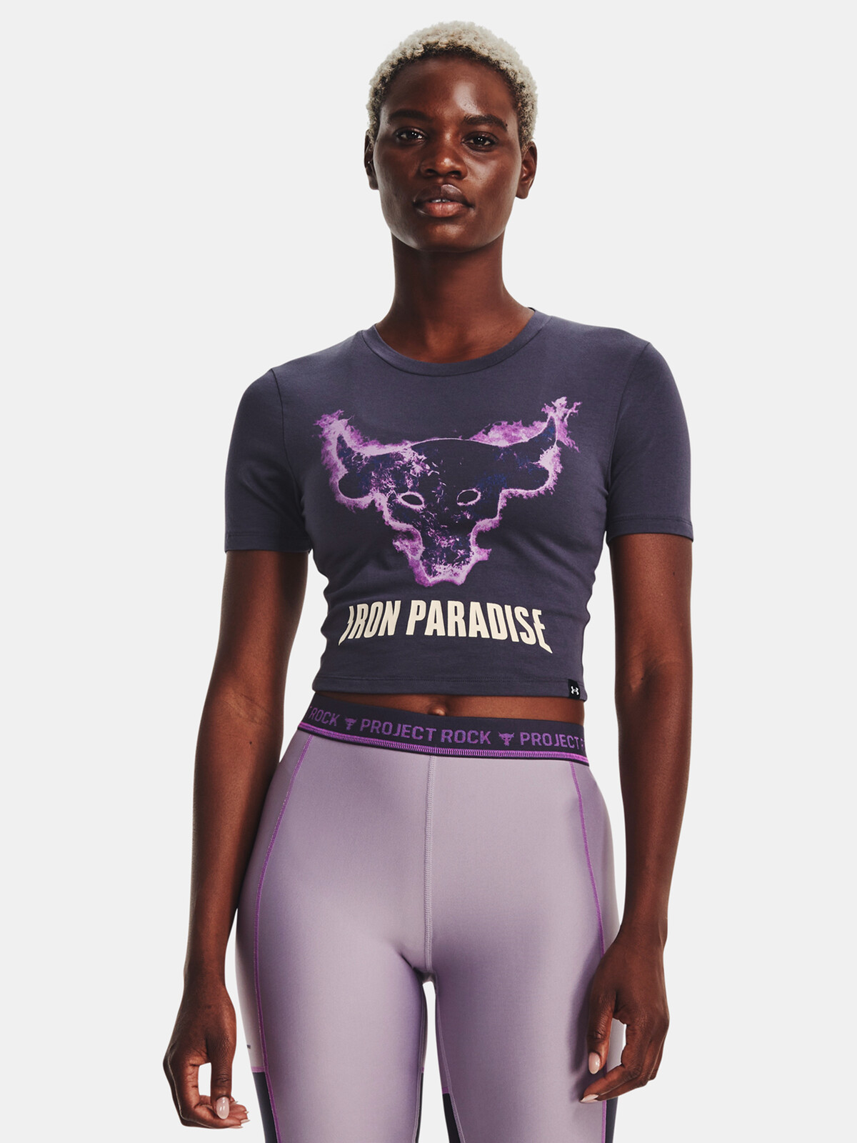 Dámske tričko Under Armour UA Pjt Rck Disrupt Bull SS-GRY