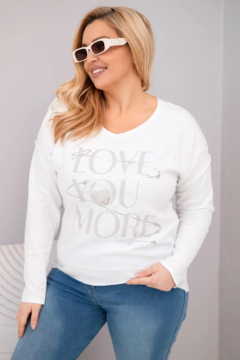 Plus size blúzka s nápisom Love You More