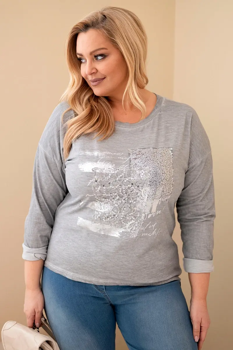 Plus size dámska blúzka s potlačou