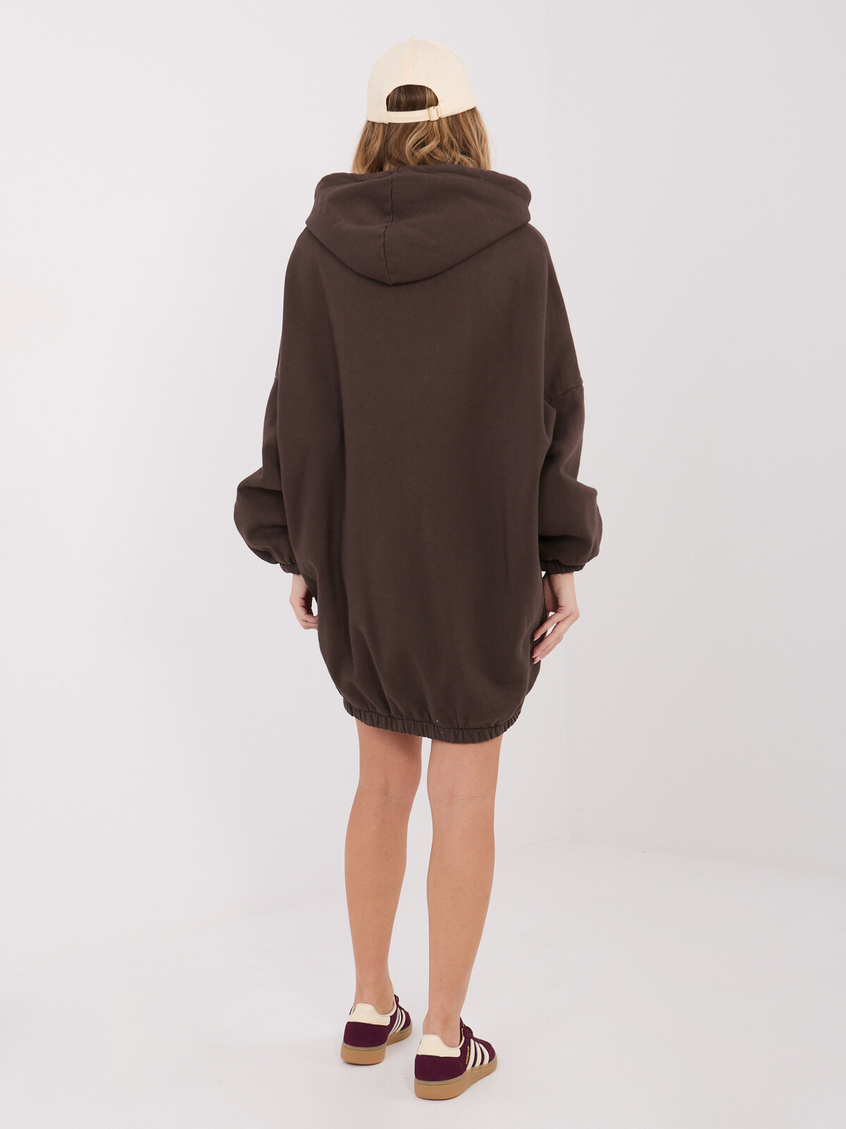 Dámska mikina s kapucňou, tmavohnedá