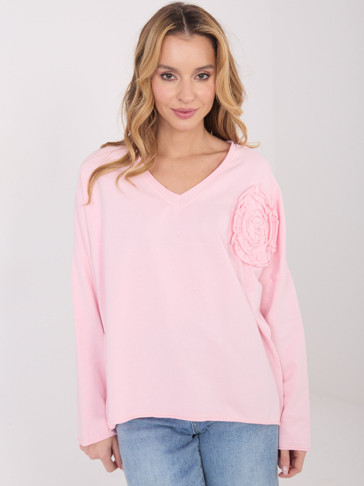 Ružová blúzka s kvetinovým vzorom