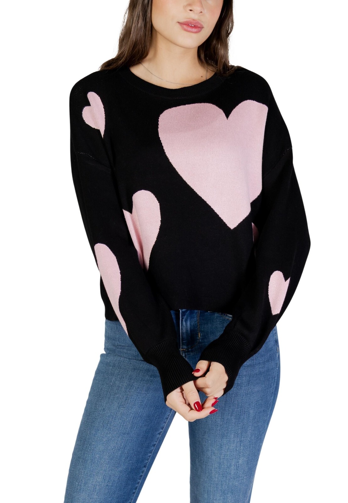 Sveter s ružovými srdiečkami