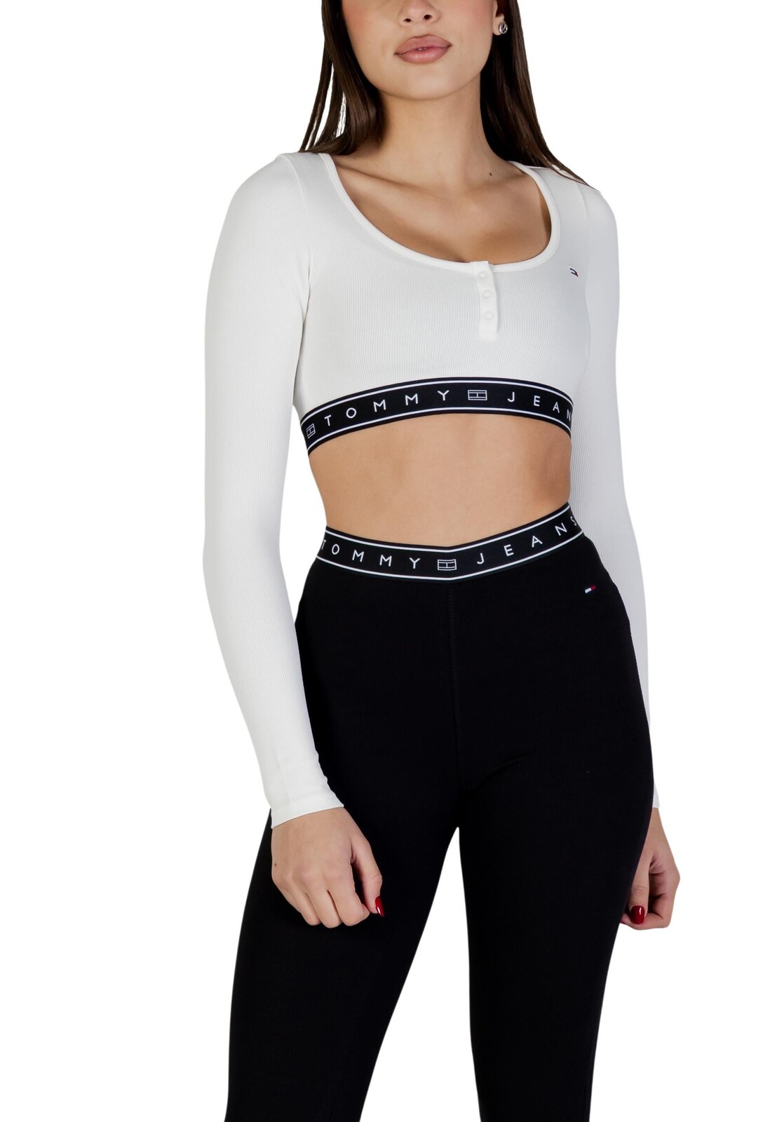 Tommy Hilfiger crop tričko s dlhým rukávom