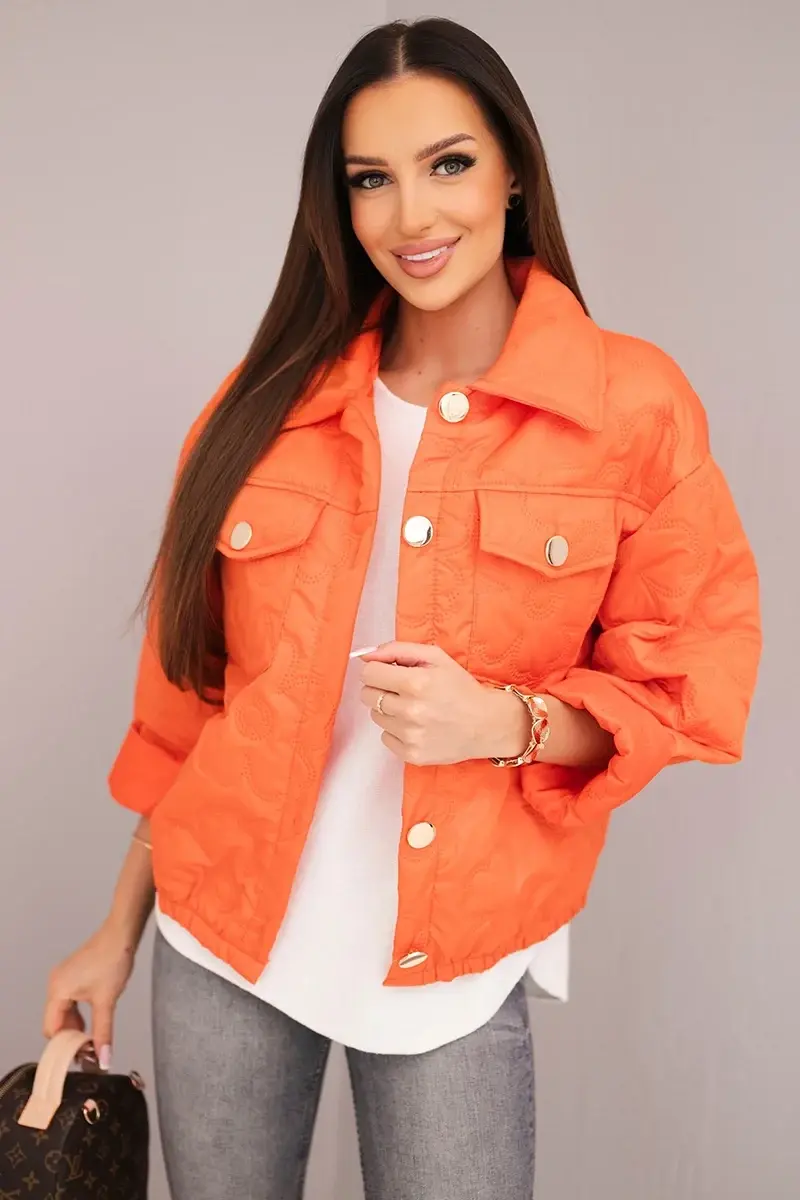 Dámska prešívaná bunda s kvetinovým vzorom