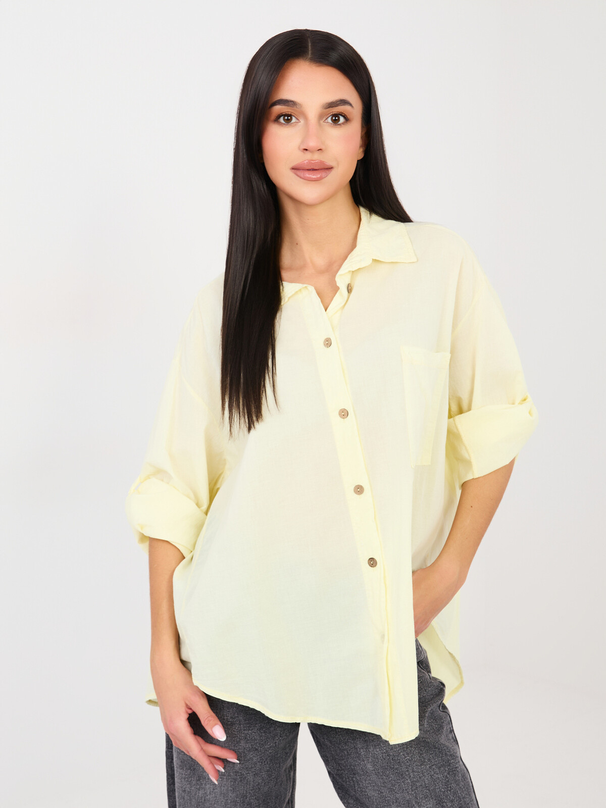 Žltá košeľa s dlhým rukávom