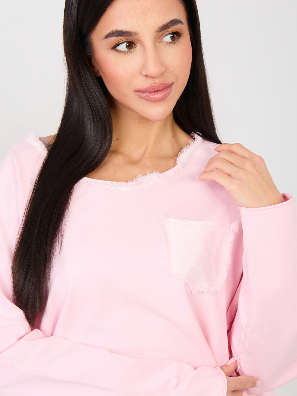 Ružová blúzka s vreckom