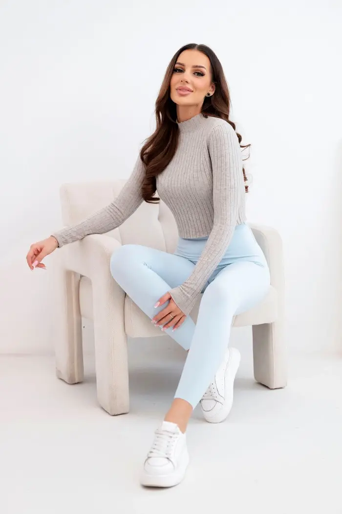 Kesi Włoski Dámske legíny s vysokým pásom a elastickým pásom modré