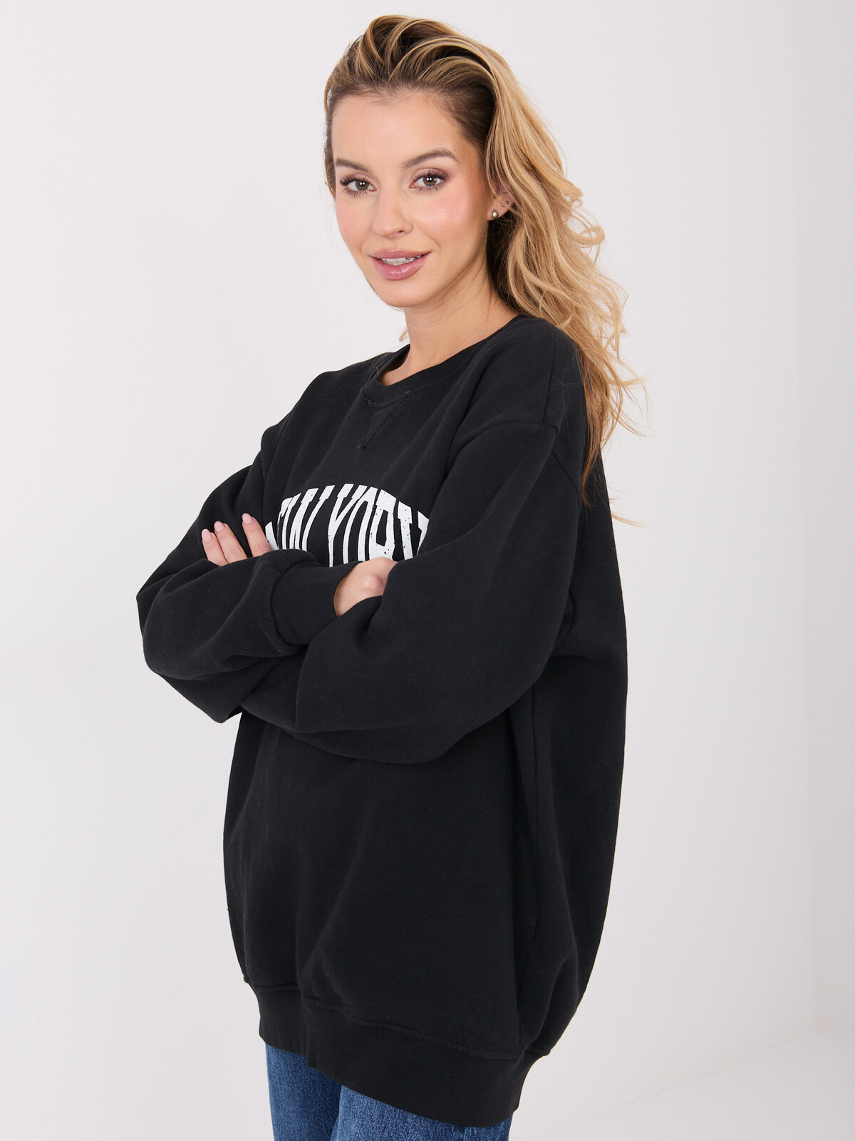 Čierna mikina s nápisom New York