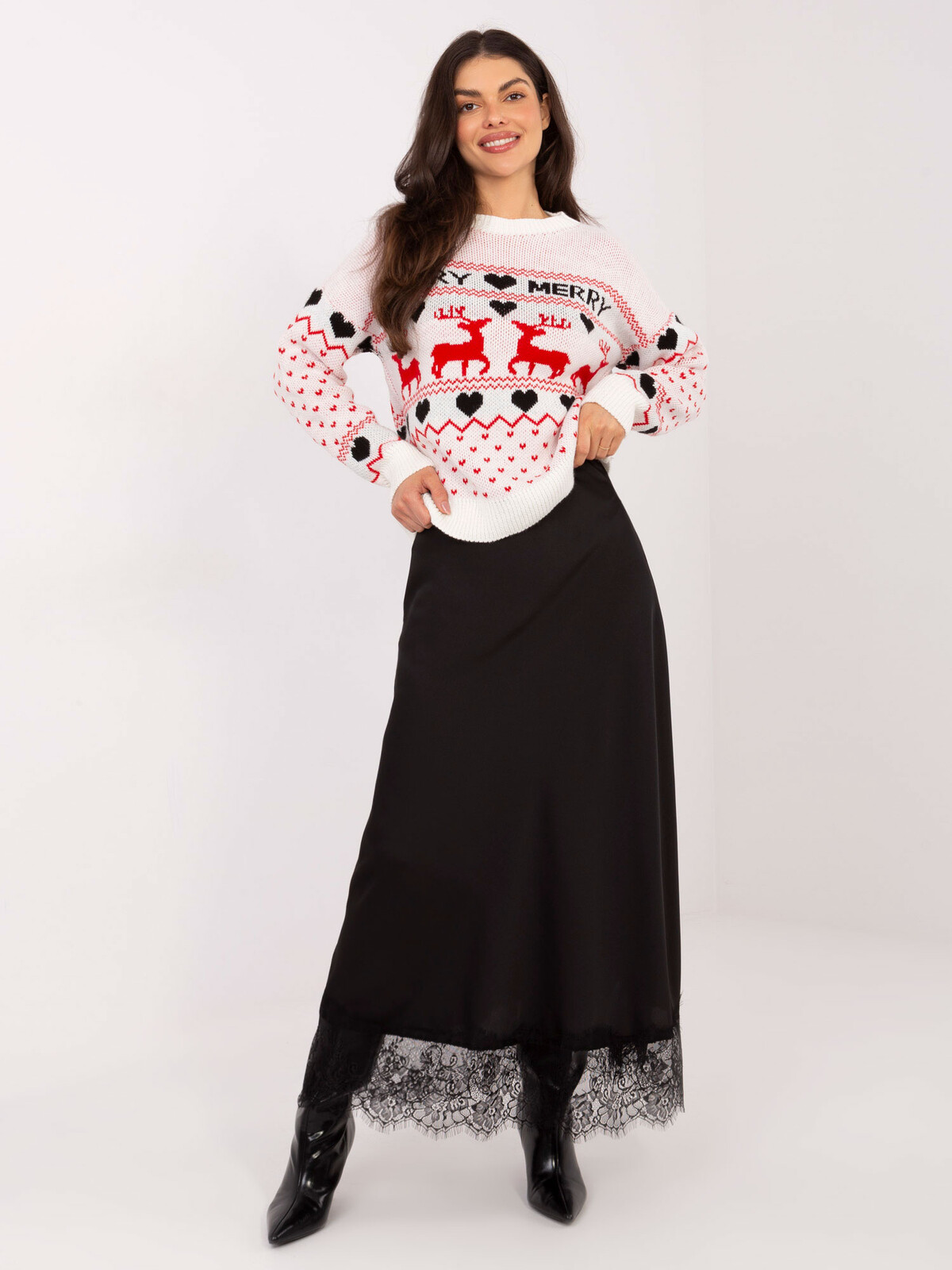 Vianočný sveter s motívom sobov