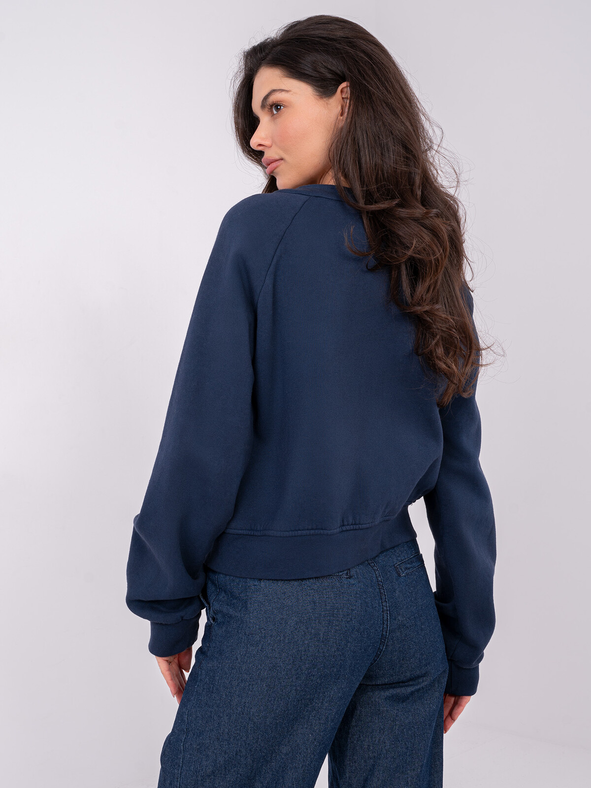 Dámska mikina na zips, tmavomodrá