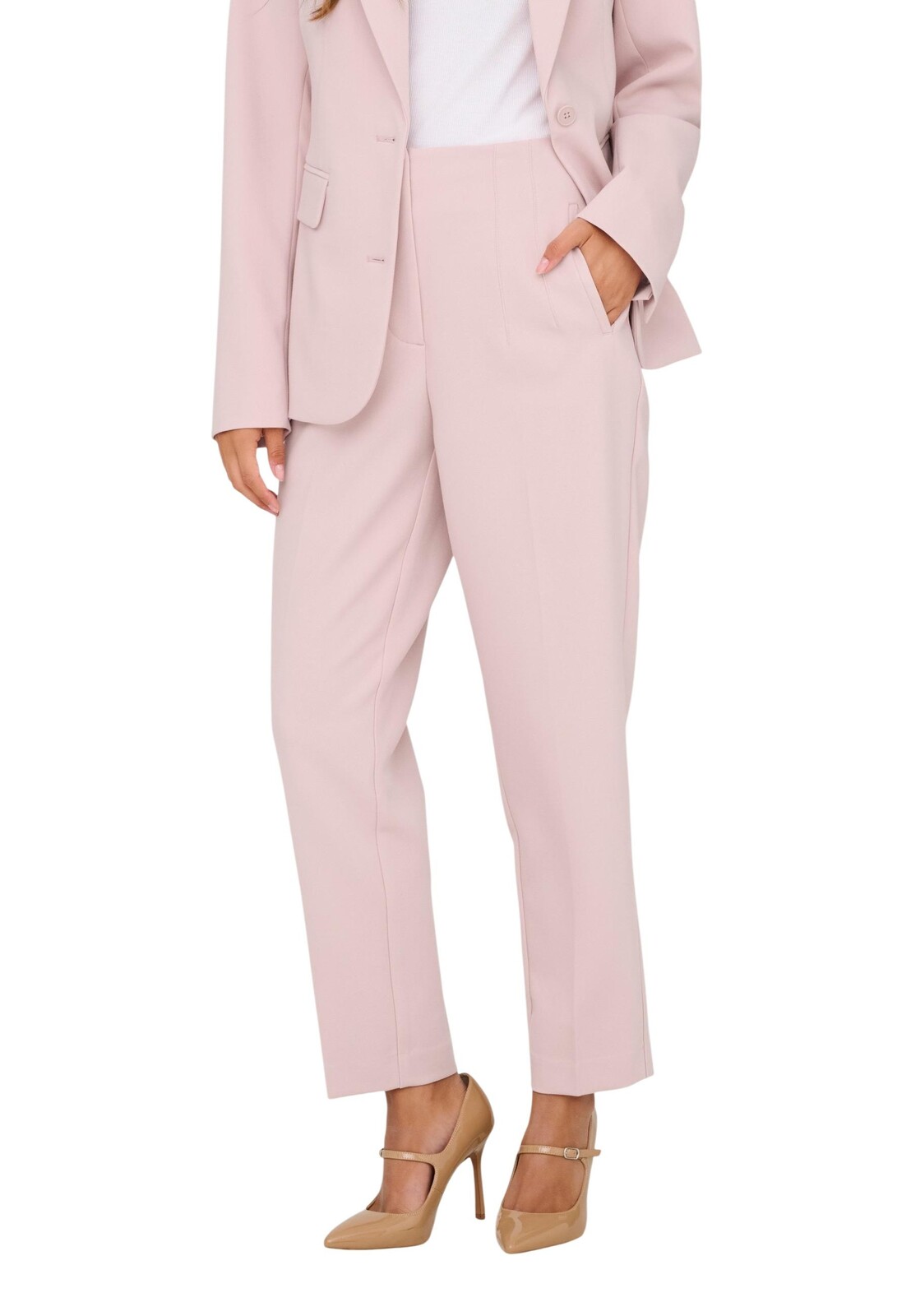 Ružové business nohavice