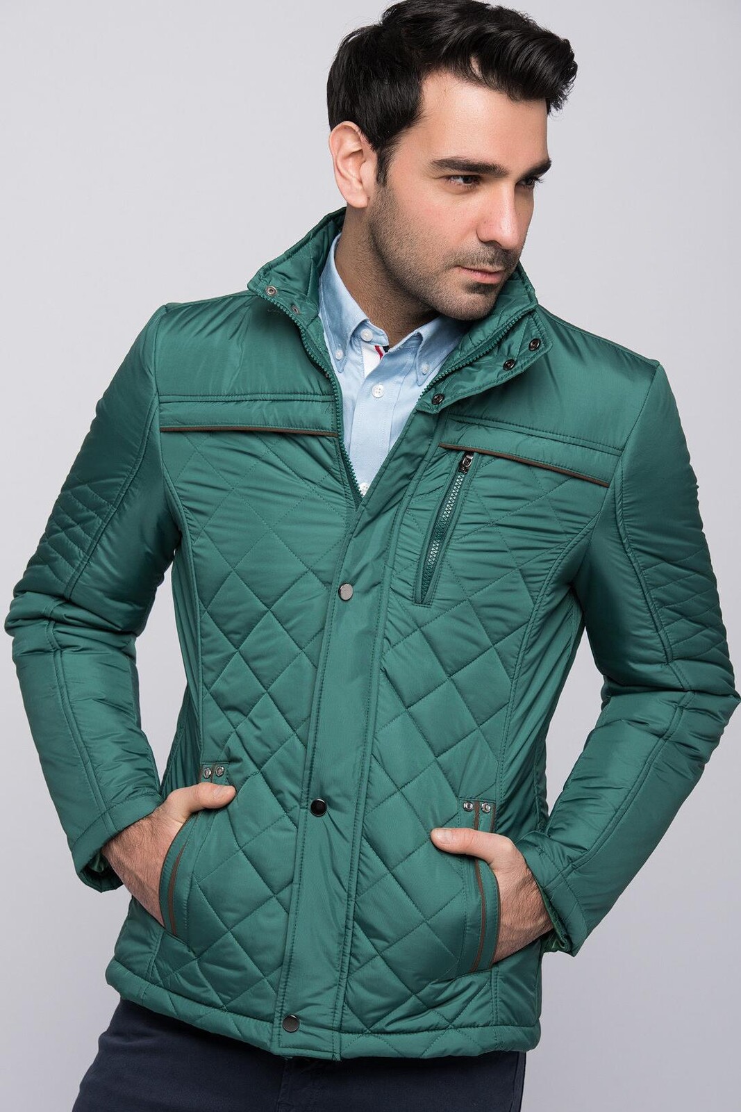 M8616 DEWBERRY MEN'S JACKET-PLAIN GREEN