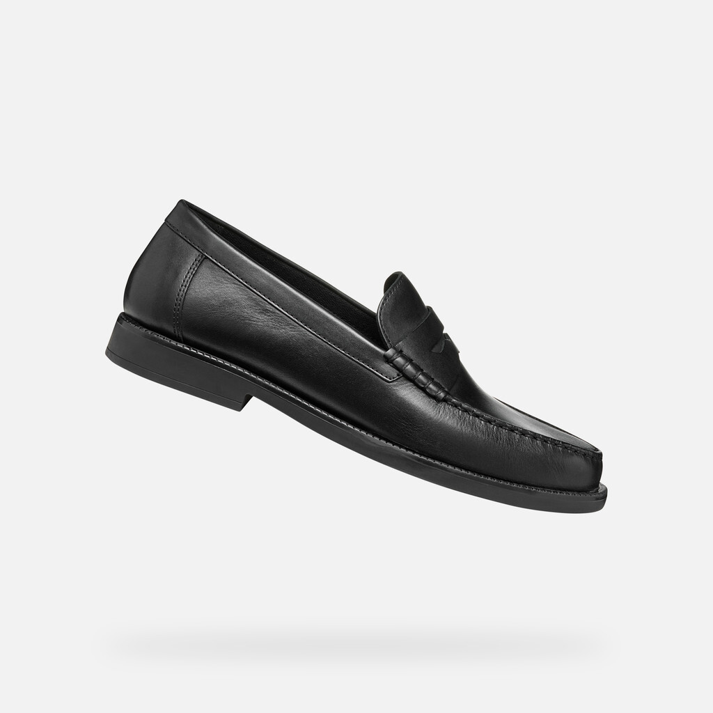 Black Men's Loafers Geox Recanati - Mens