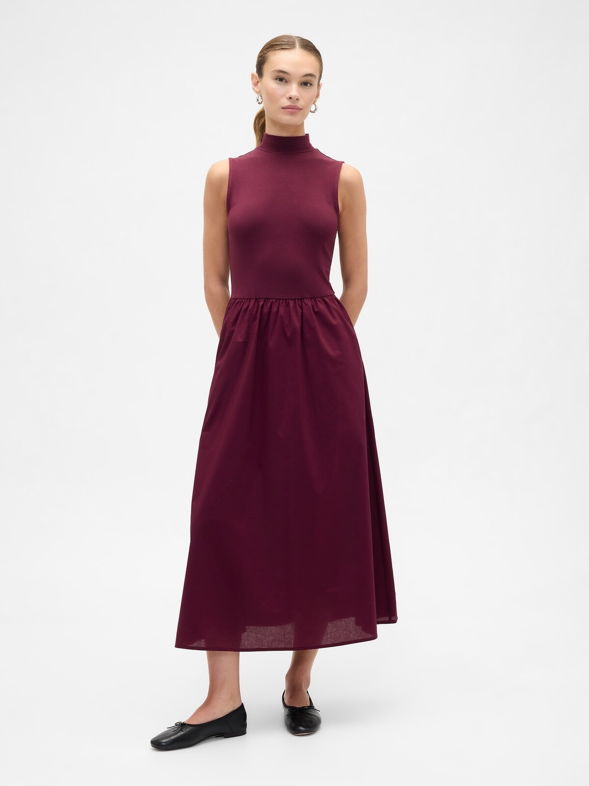 GAP Maxi Dress with Poplin Skirt - Ladies