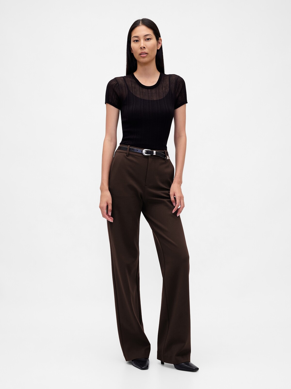 GAP Ponte Wide-Leg Trousers - Ladies